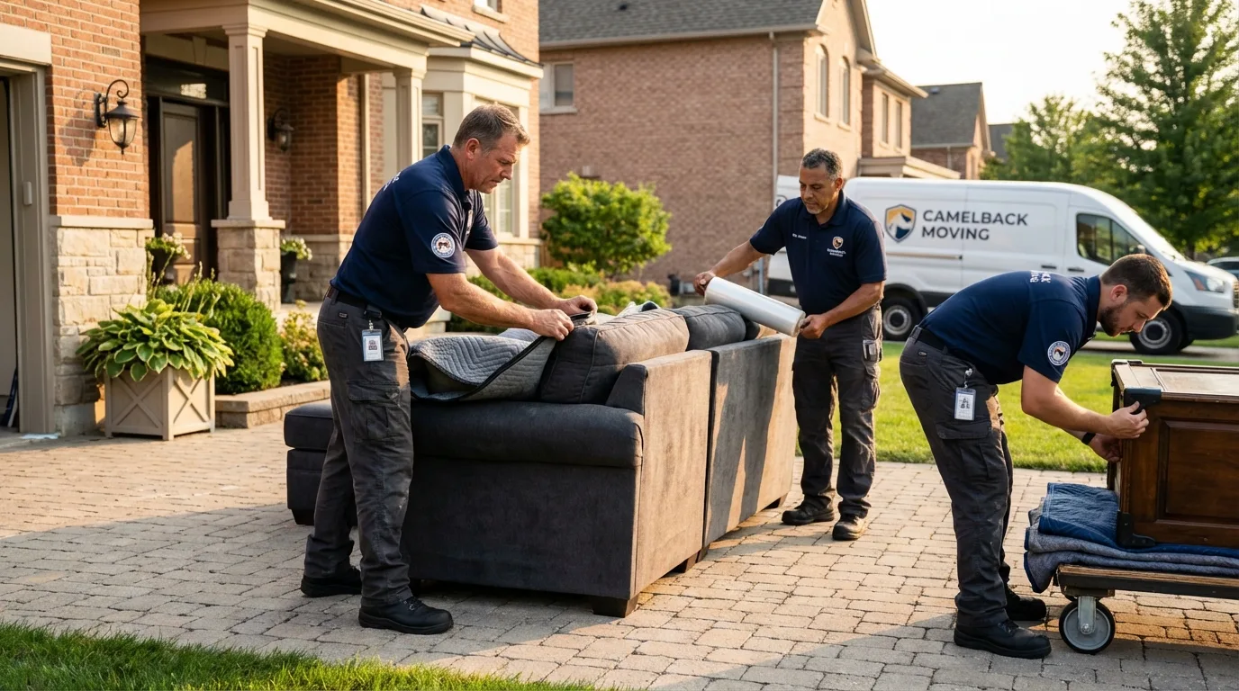 Large estate moving crew wrapping furniture in Romney, WV