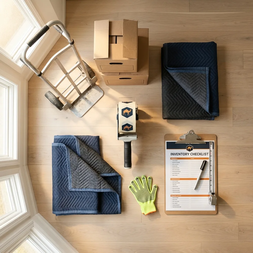 Professional moving supplies and packing materials layout for Romney residential relocations