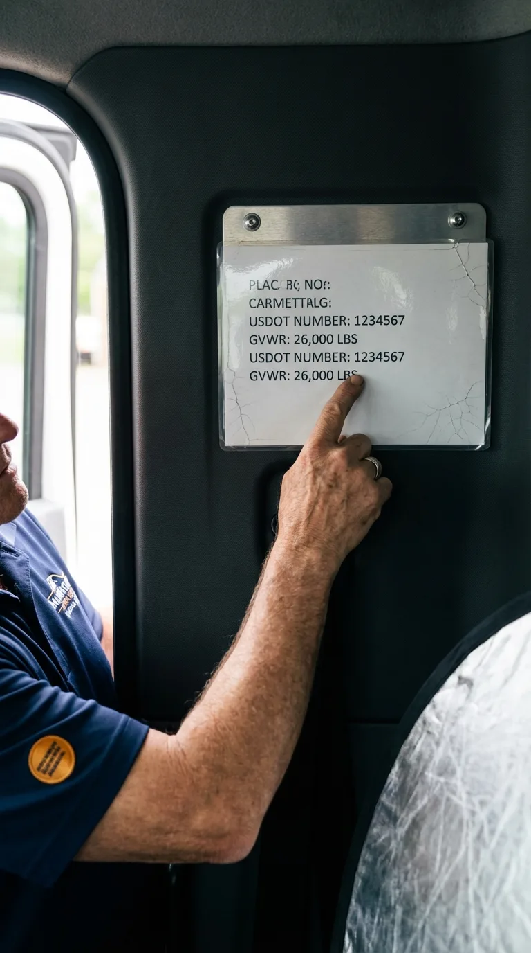 USDOT licensing placard verification in Romney